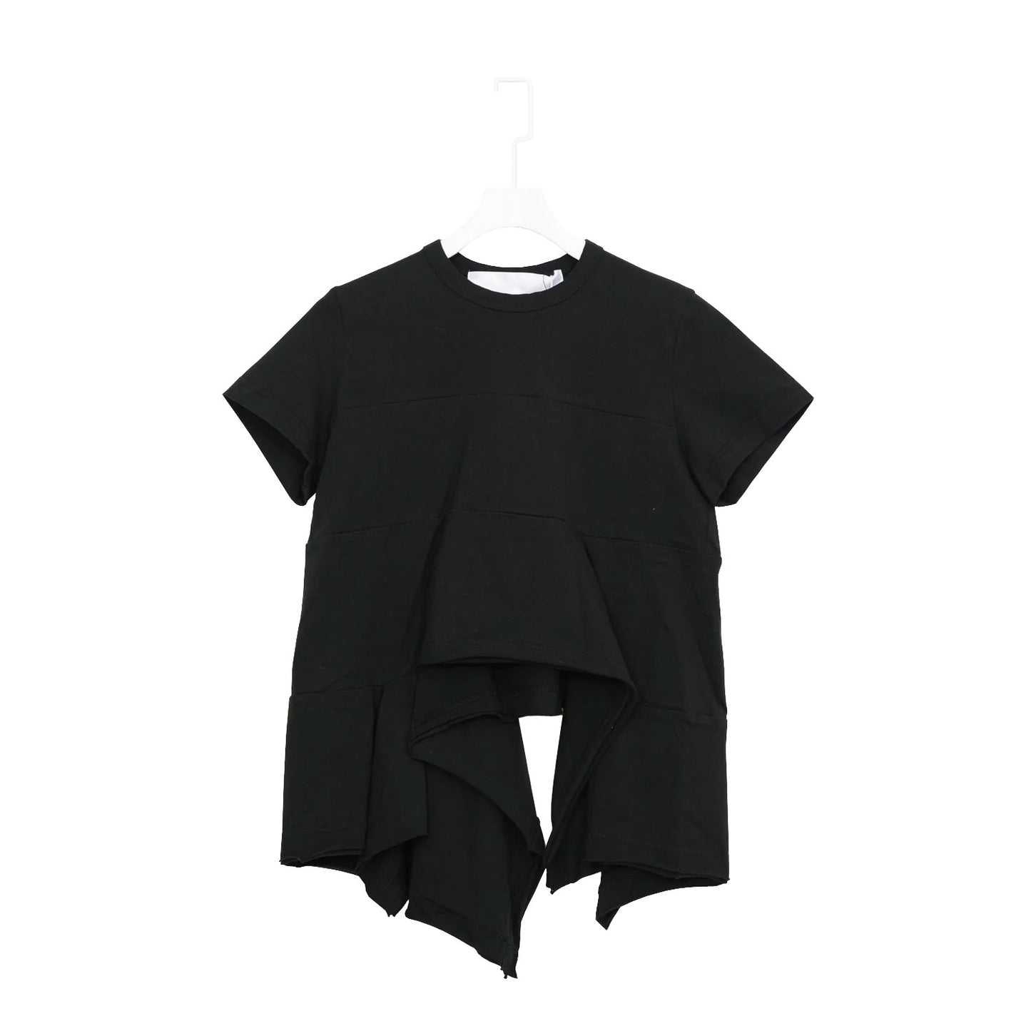 切替デザインカットソー-BLACK-