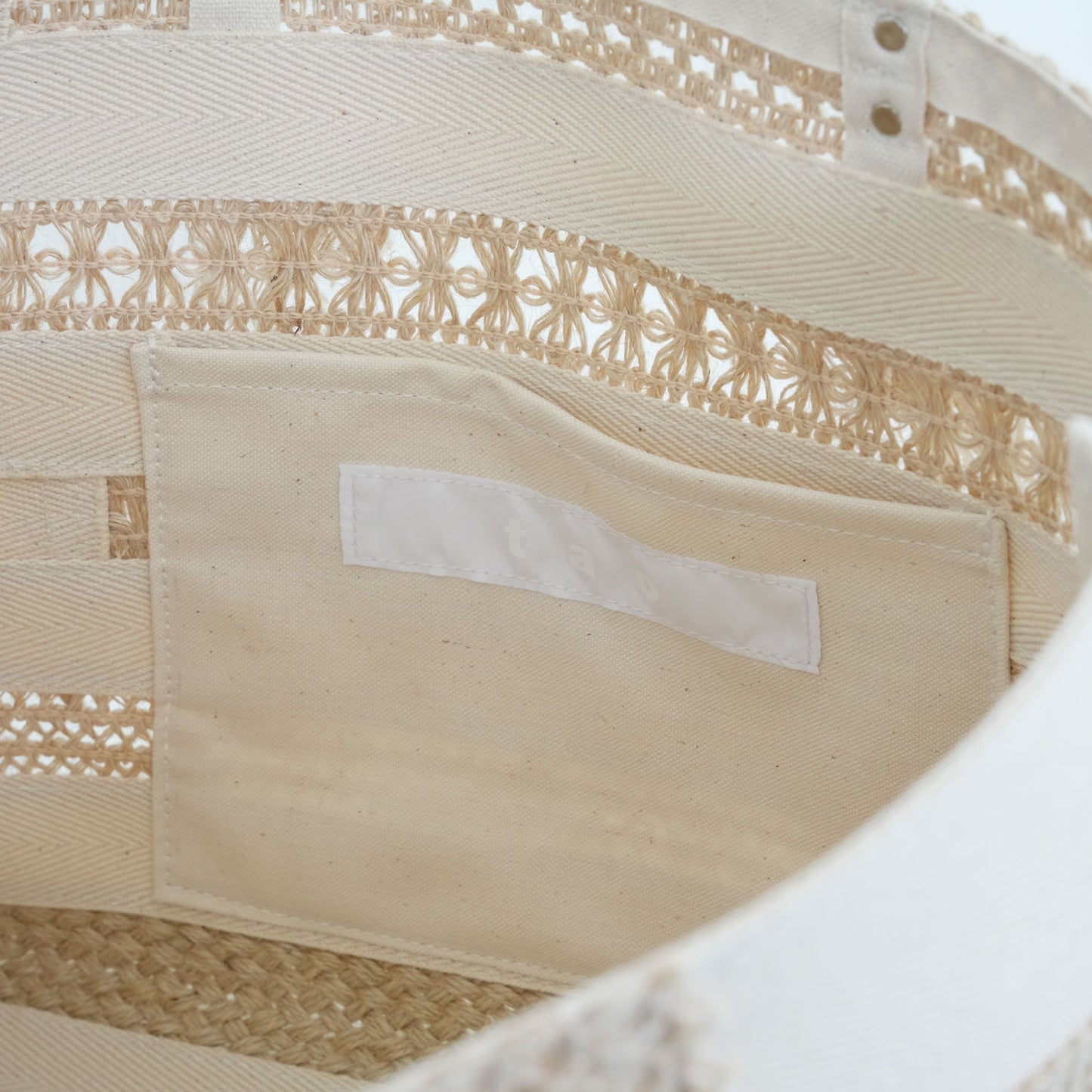 コットンテープ×ジュートテープトートBAG-BAIGE-
