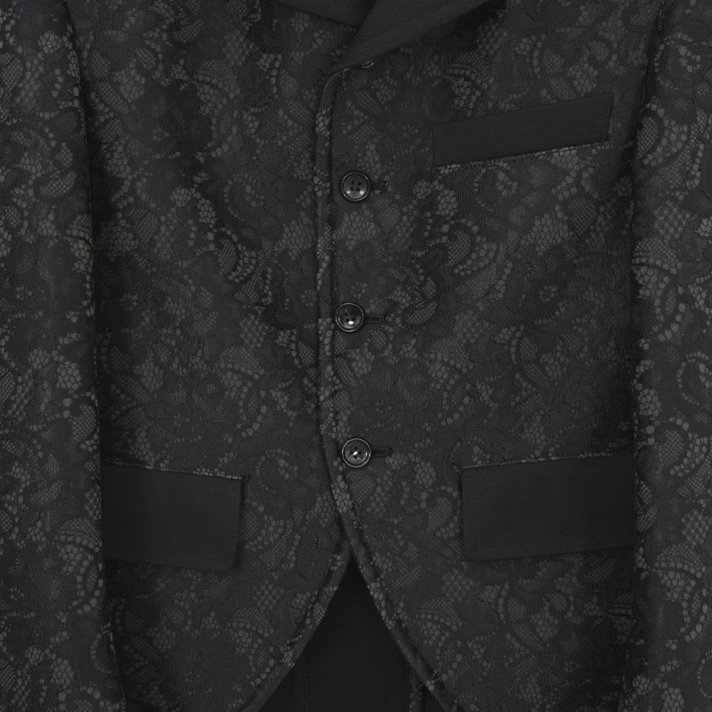 エステルレースボンディングジャケット-BLACK-