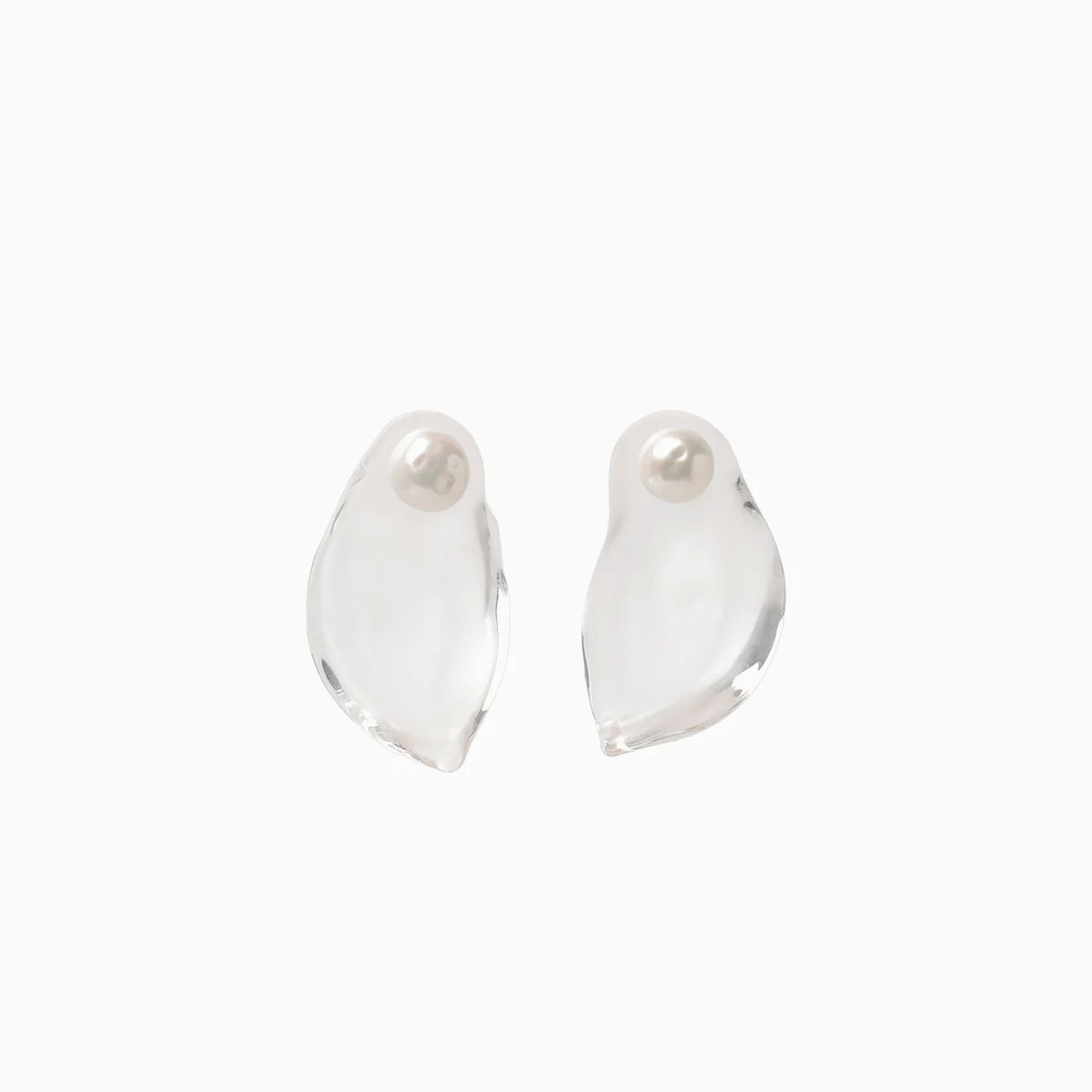 アクセサリー Organic motif Glass Earrings - clear Organic motif Glass Earrings - clear – OBLIGE