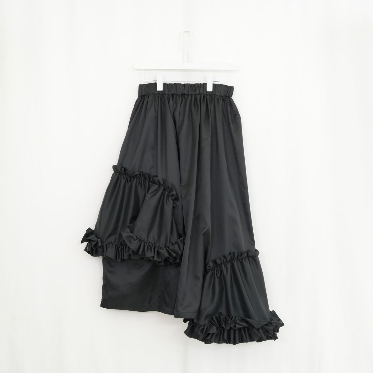ラッフルギャザースカート-BLACK- – OBLIGE