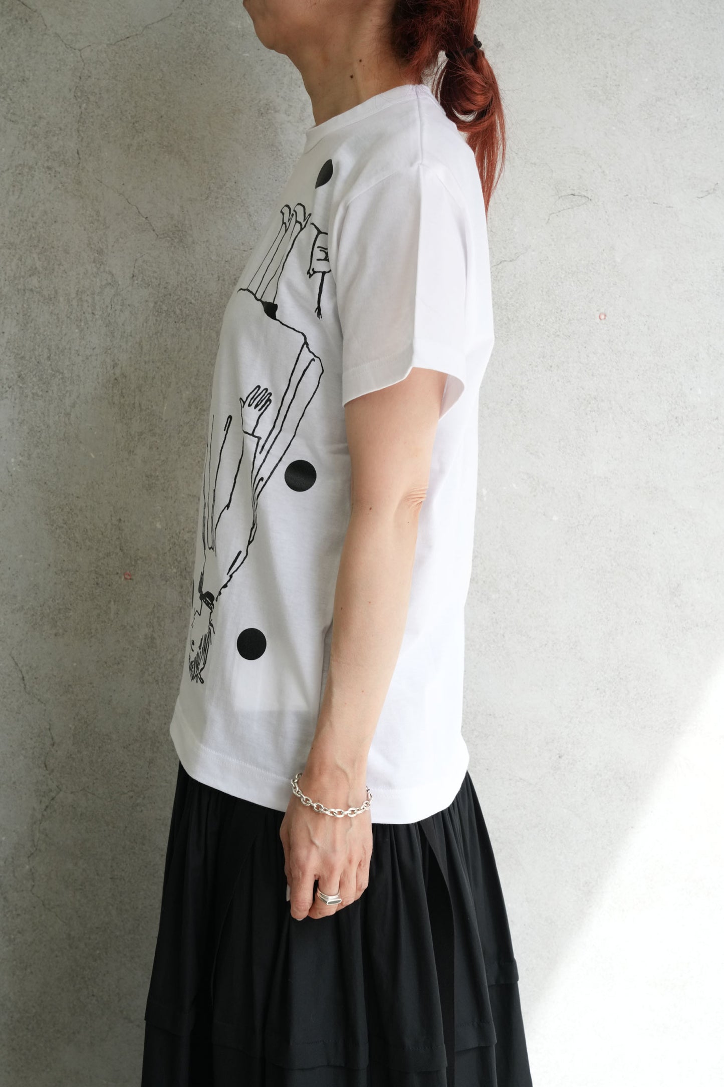 Tove Jansson プリントTシャツ-WHITE-