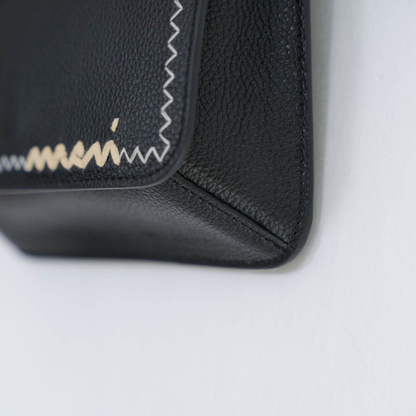 Marni Mending black leather shoulder bag