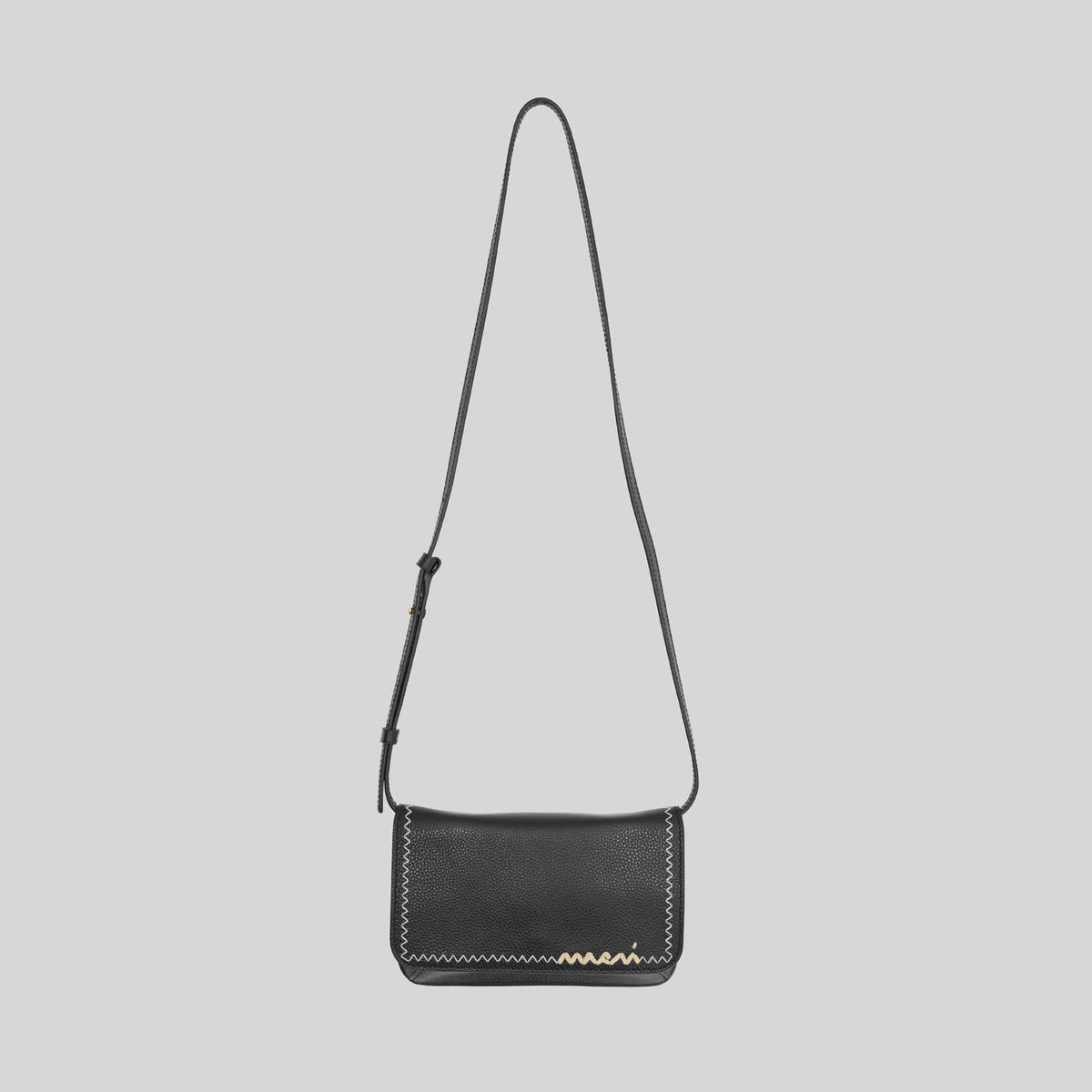 MARNI マルニ 25SS イタリア製 Mending Black Leather Shoulder Bag 2WAY レザーショルダーバッグ PHMO0038U1 P6533 BLACK(00N99) 定価157,300円 クラッチバッグ カバン【新古品】【中古】【MARNI】 MARNI（マルニ） ショルダーバッグ PHMO0038U1 P6533 レディース