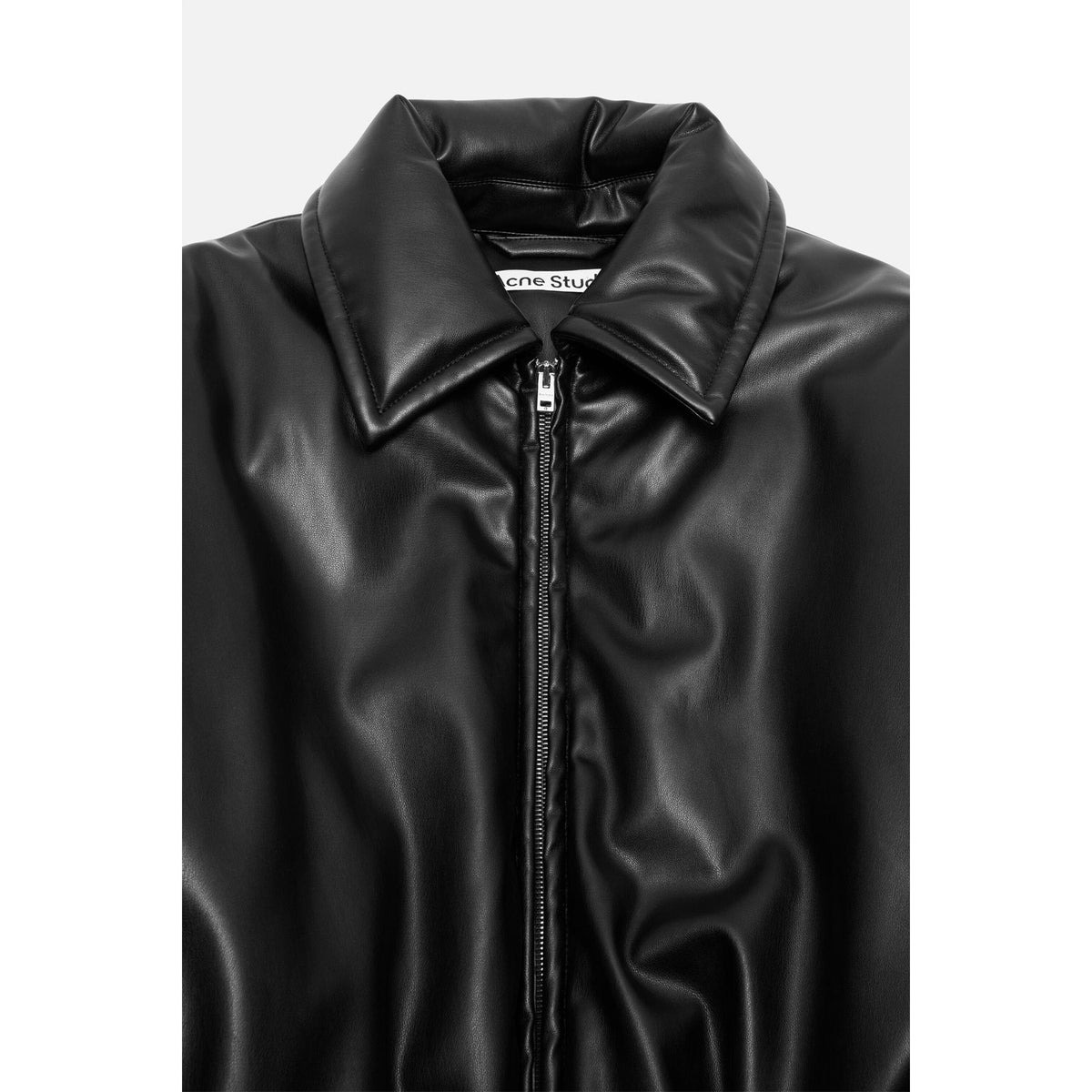 faux leather bomber jacket-BLACK- – OBLIGE