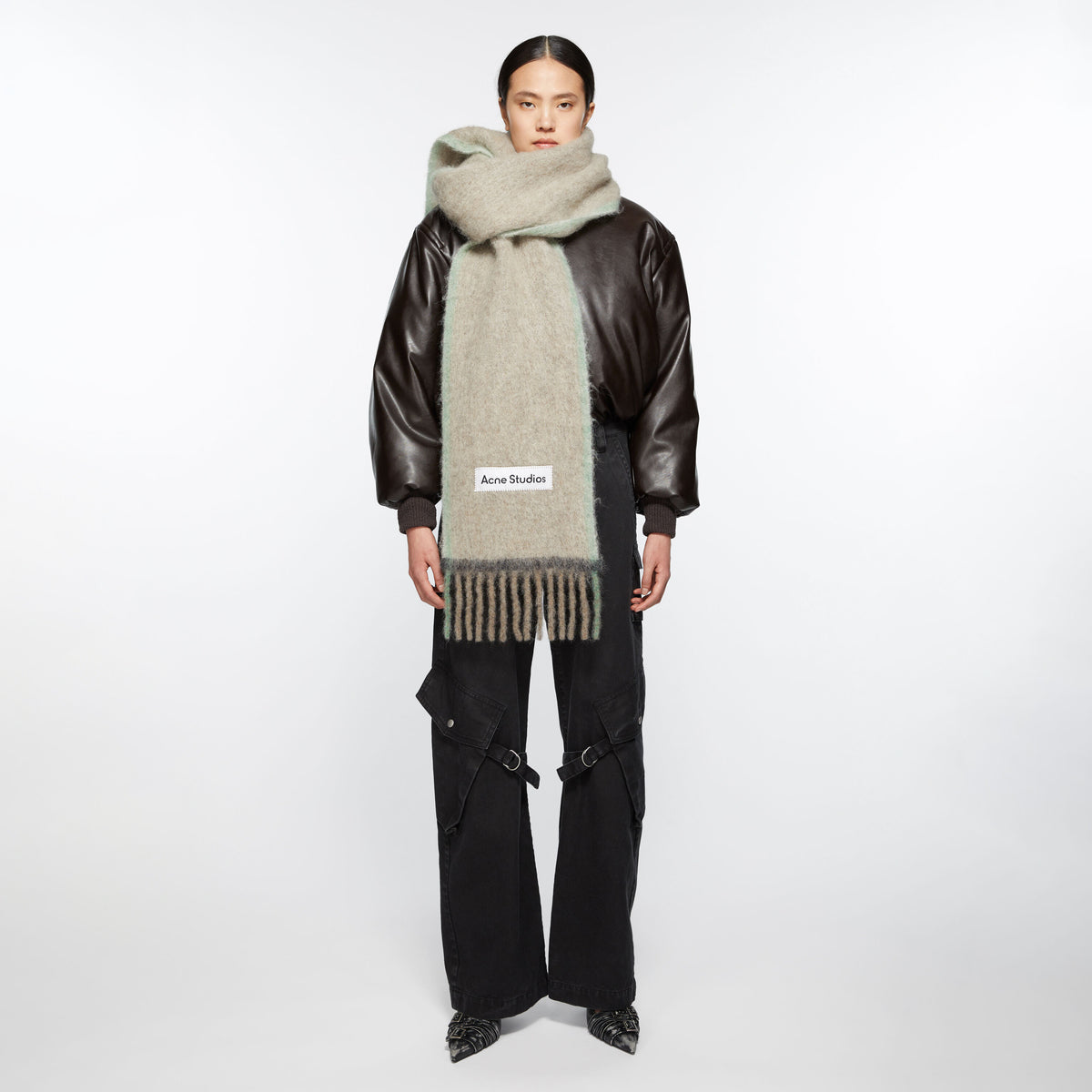 WOOL MOHAIR SCARF NARROW – OBLIGE