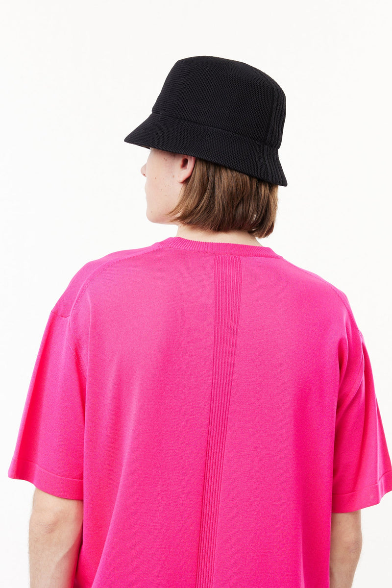 CFCL ハット 帽子 黒 CFCL - MESH KNIT BUCKET -BLACK-VOL.7 24SS