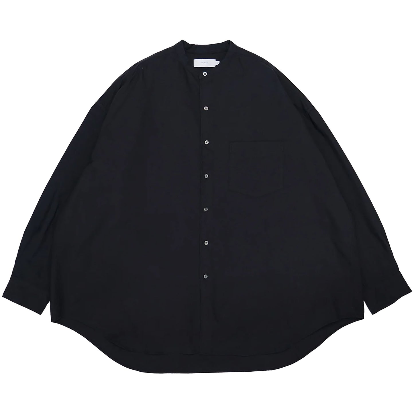 OXFORD L/S OVERSIZED BAND COLLAR SHIRT