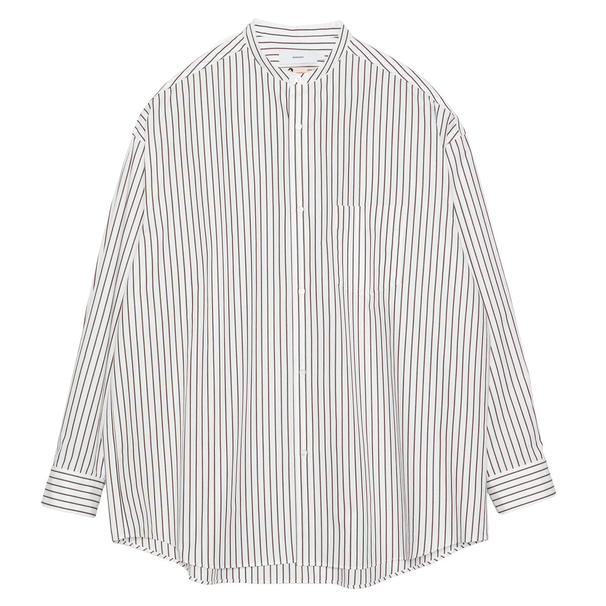SIDOGRAS STRIPE L/S OVERSIZED BAND COLLAR SHIRT – OBLIGE