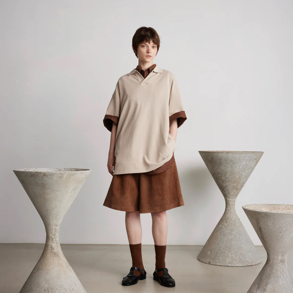 COTTON PIQUE JERSEY S/S SKIPPER POLO