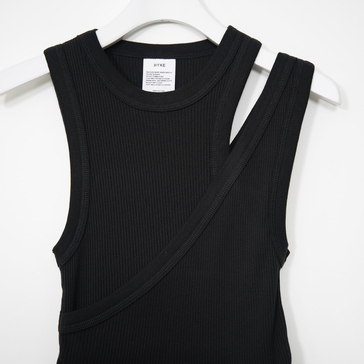 DOUBLE SHOULDER TANK TOP-WHITE- – OBLIGE