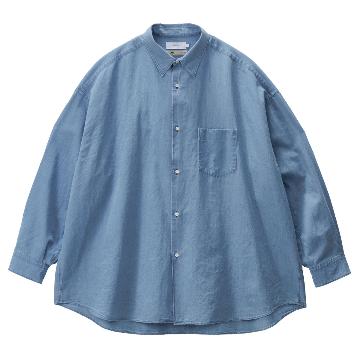 SIDOGRAS INDIGO POPLIN L/S OVERSIZED REGULAR COLLAR SHIRT