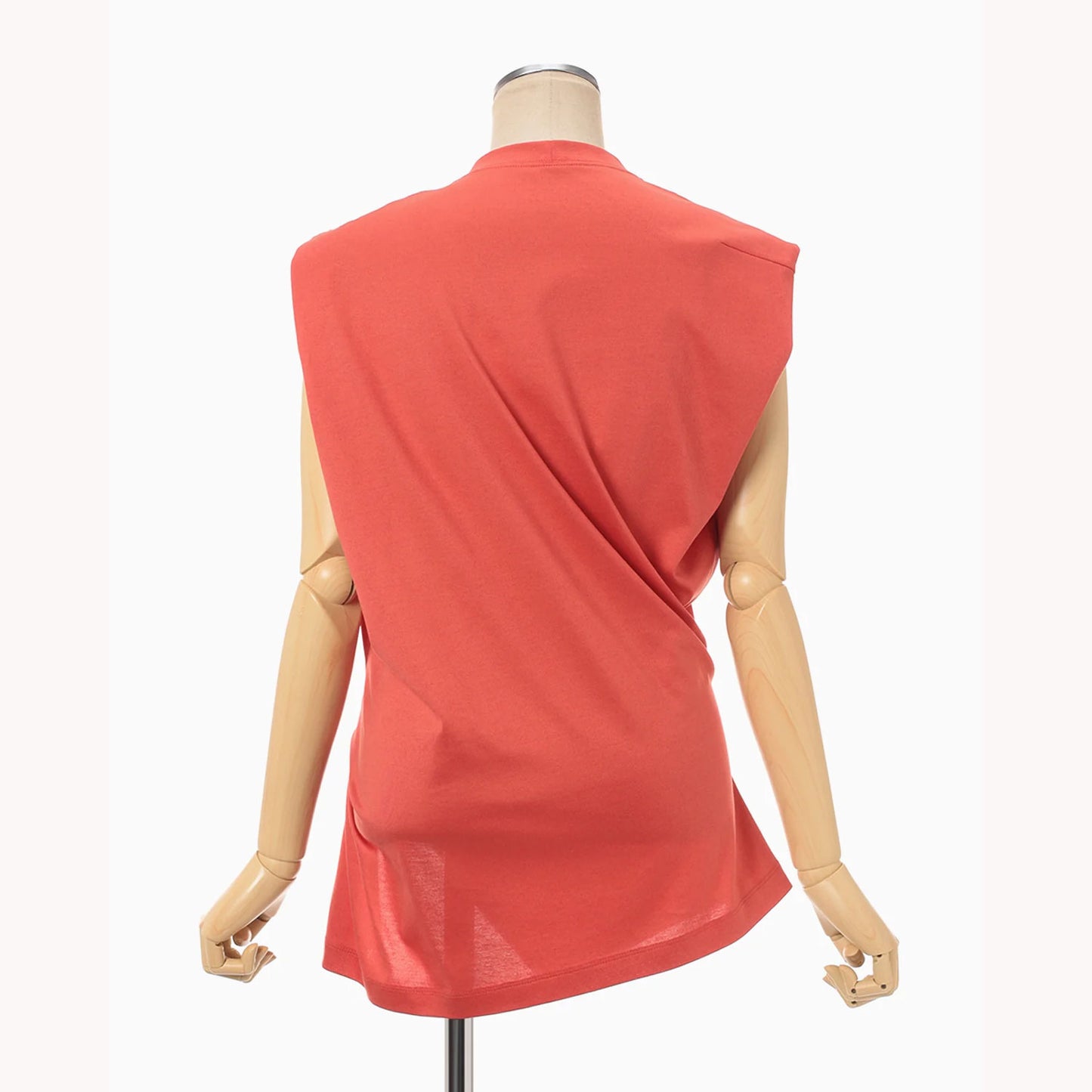 Cotton Jersey Asymmetric Sleeveless Top - grey