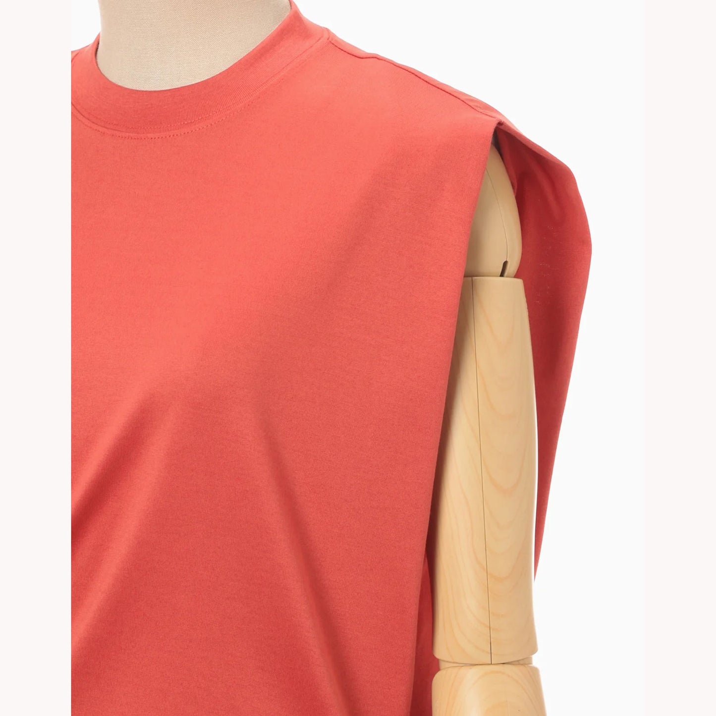 Cotton Jersey Asymmetric Sleeveless Top - grey