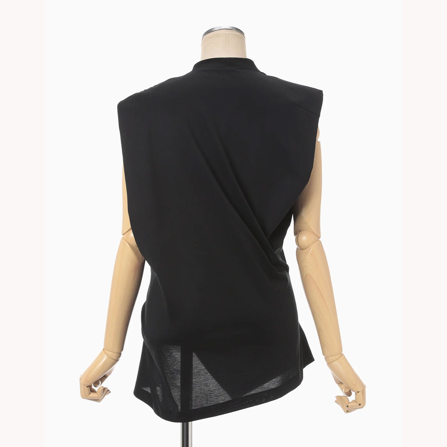 Cotton Jersey Asymmetric Sleeveless Top - grey
