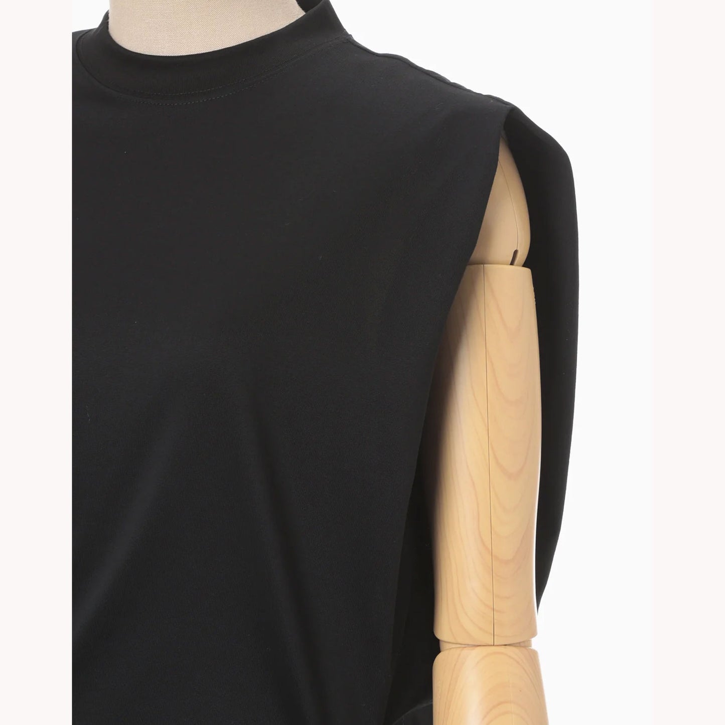 Cotton Jersey Asymmetric Sleeveless Top - grey