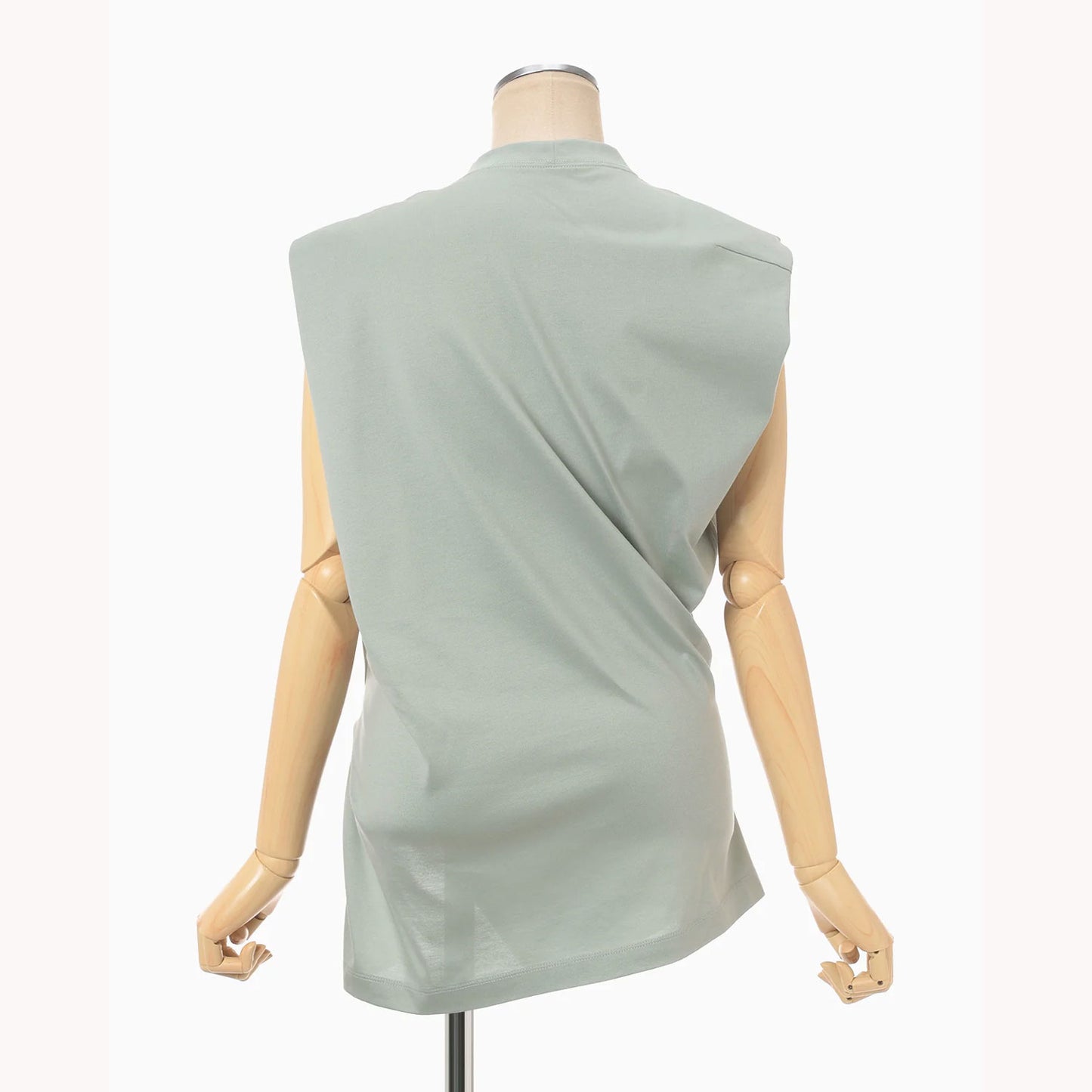Cotton Jersey Asymmetric Sleeveless Top - grey