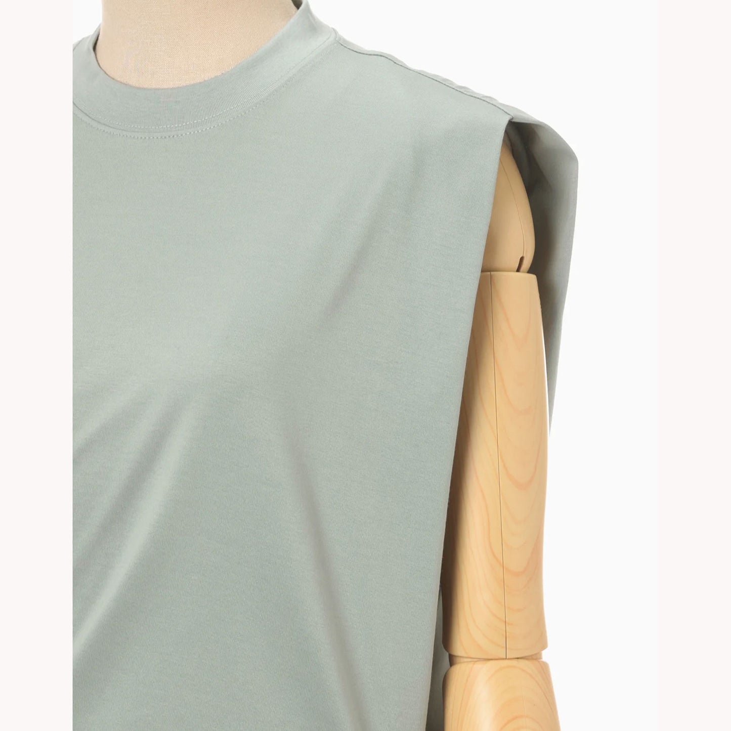 Cotton Jersey Asymmetric Sleeveless Top - grey