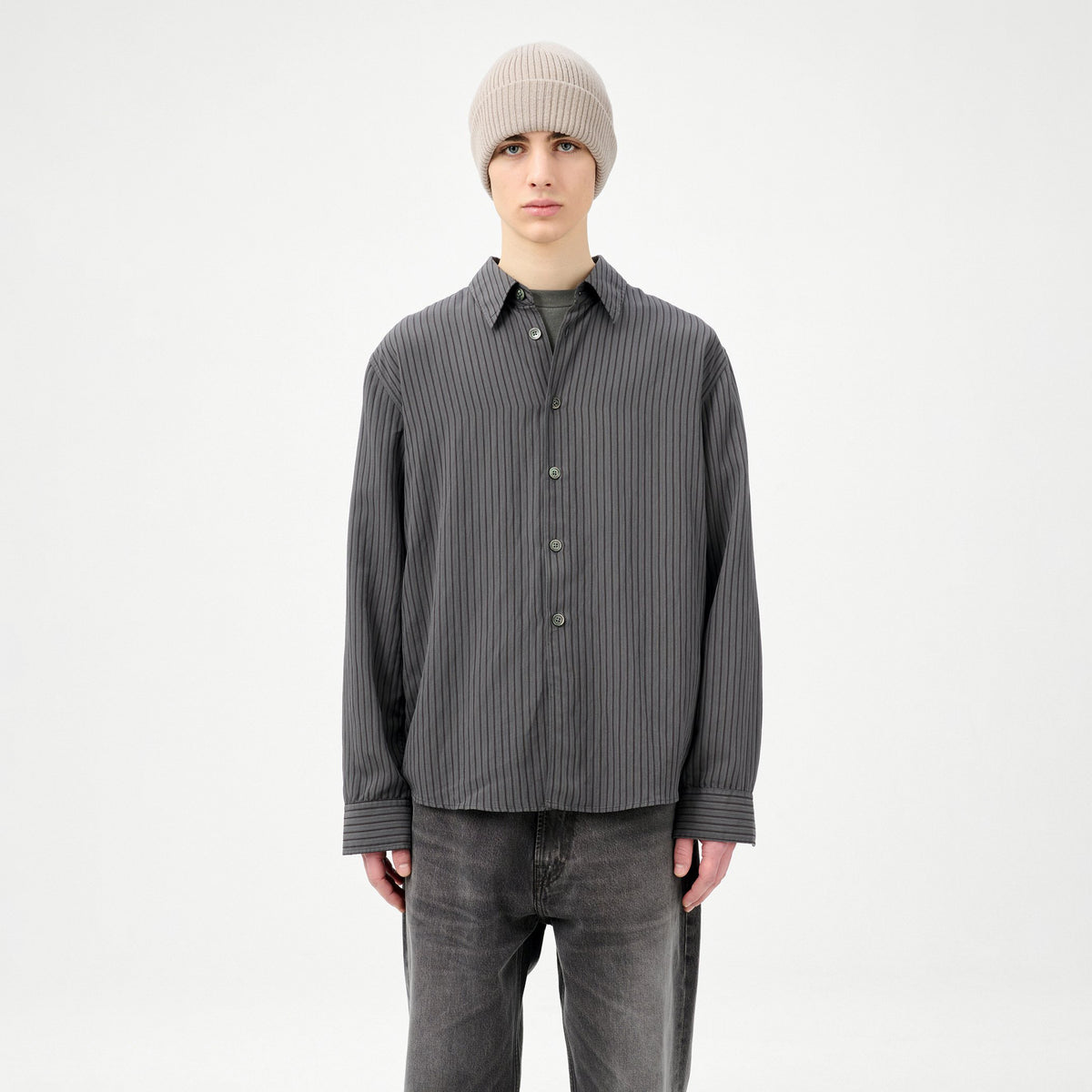 【新品タグ付き】 BEYOND SHIRT / IRON STRIPE OURLEGACY-25FW-M4252BIS-
