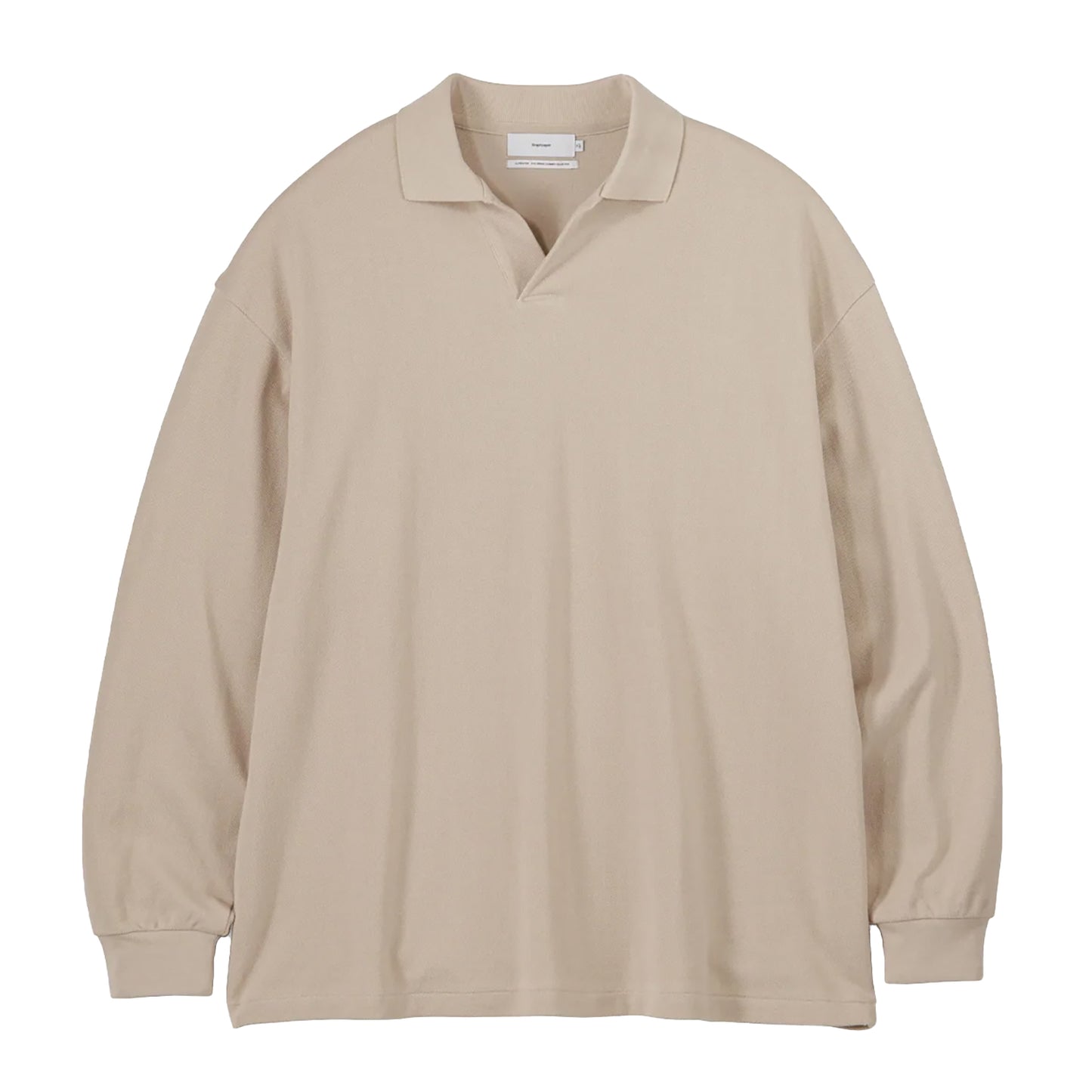 COTTON PIQUE JERSEY L/S SKIPPER POLO