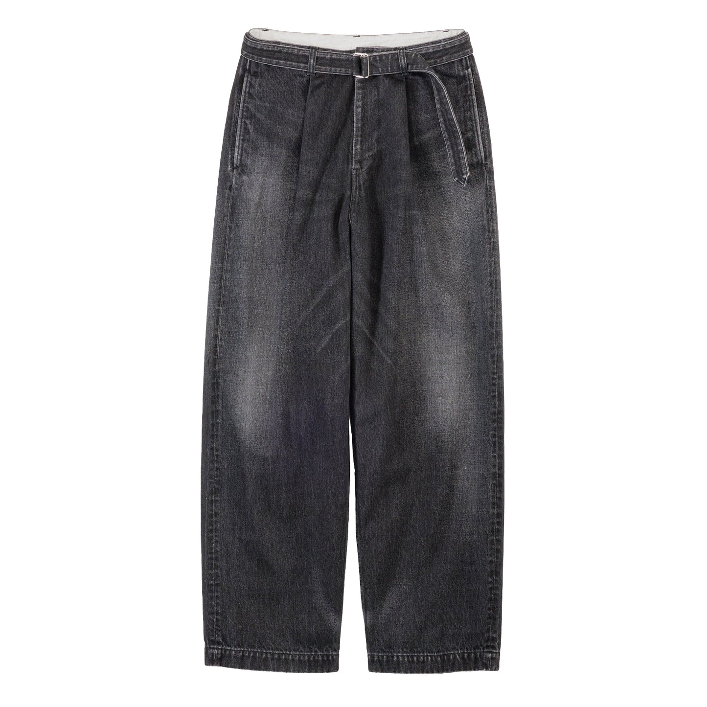 SELVAGE DENIM BELTED PANTS