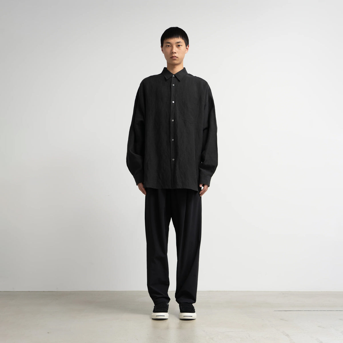 LINEN CUPRO L/S OVERSIZED REGULAR COLLAR SHIRT – OBLIGE