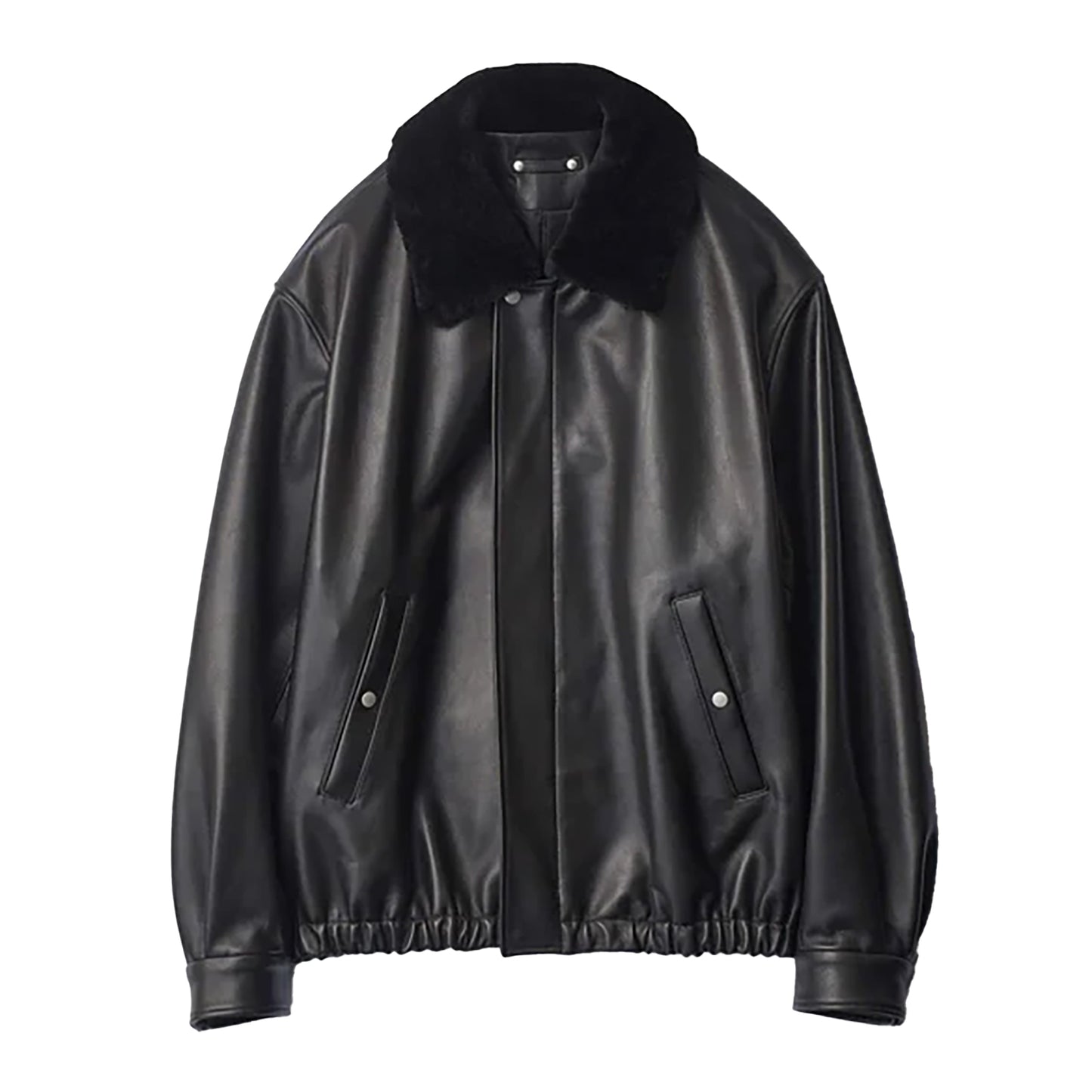 MOUTON COLLAR SHEEP LEATHER ZIP JACKET
