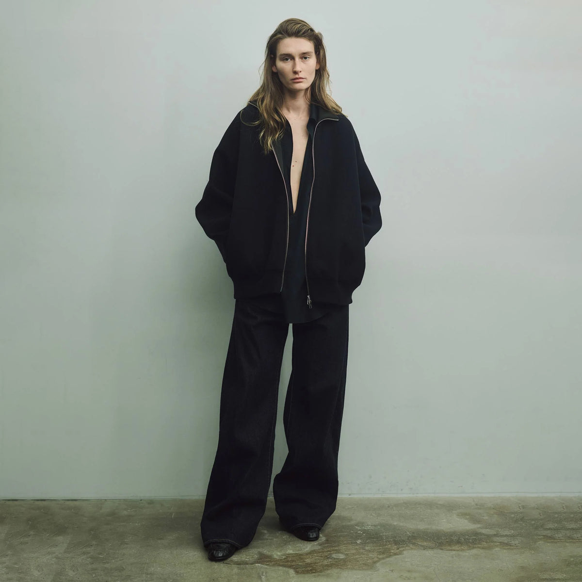 トップス 25SS C/SI TWILL OVERSIZED SKIPPER SHIRT C/SI TWILL OVERSIZED SKIPPER SHIRT(BLACK) - H-L