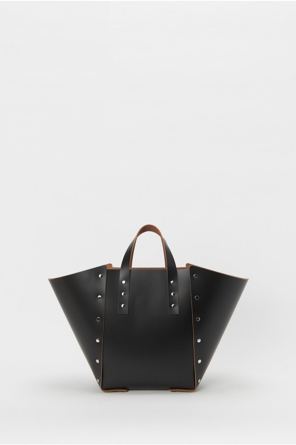 assemble hand bag wide M -BLACK-