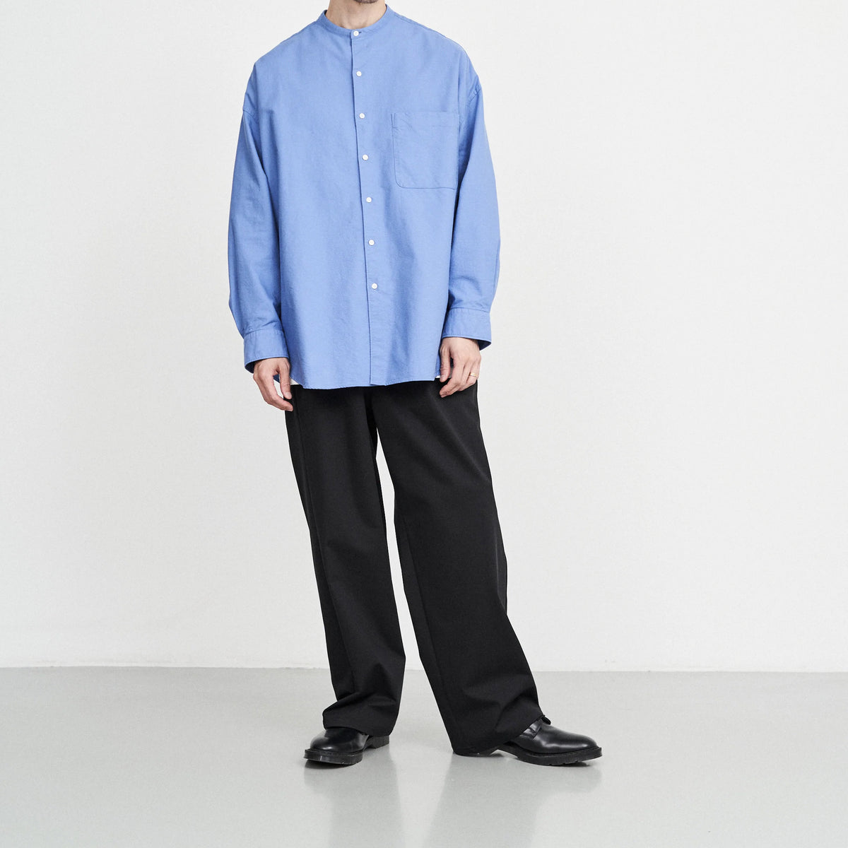 OXFORD OVERSIZED BAND COLLAR SHIRT – OBLIGE