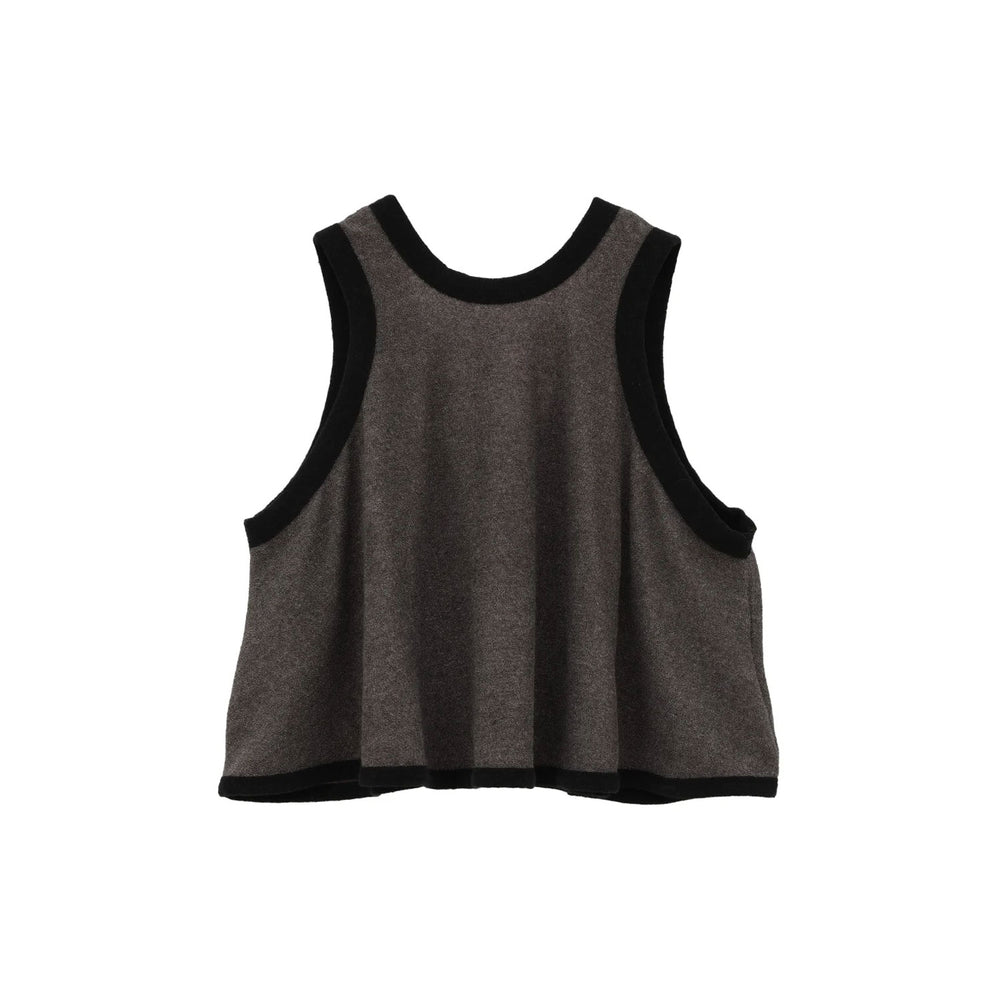 PILE FLARE TANK TOPS -BROWN-