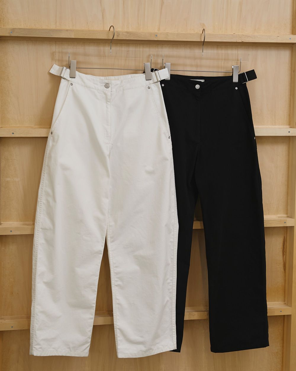 Boyfriend Cotton Pants-BLACK- – OBLIGE