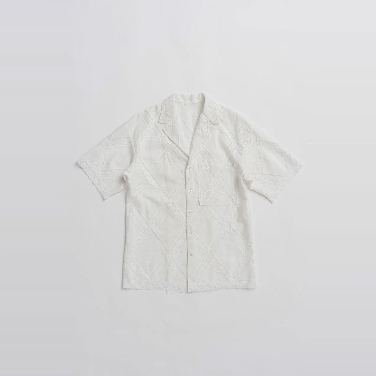 
                  
                    Cross-Lace Open-Neck Shirt
                  
                
