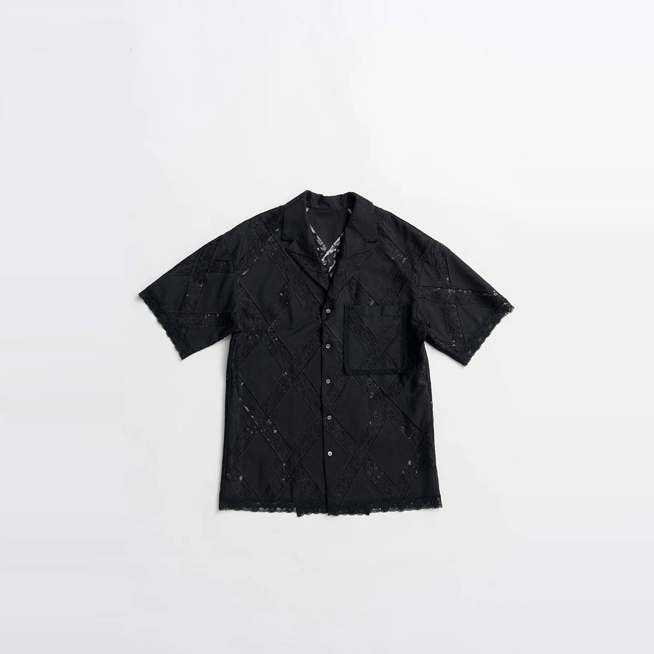 
                  
                    Cross-Lace Open-Neck Shirt
                  
                