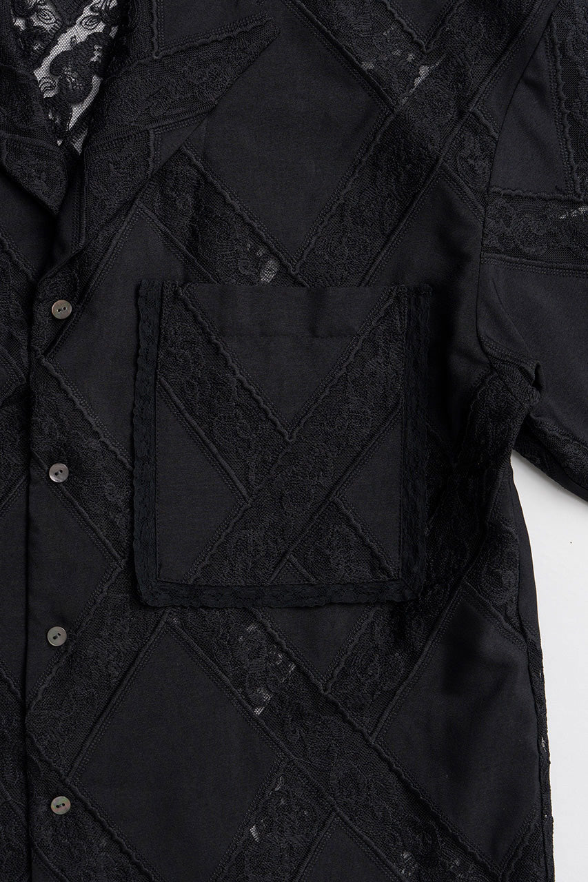 
                  
                    Cross-Lace Open-Neck Shirt
                  
                