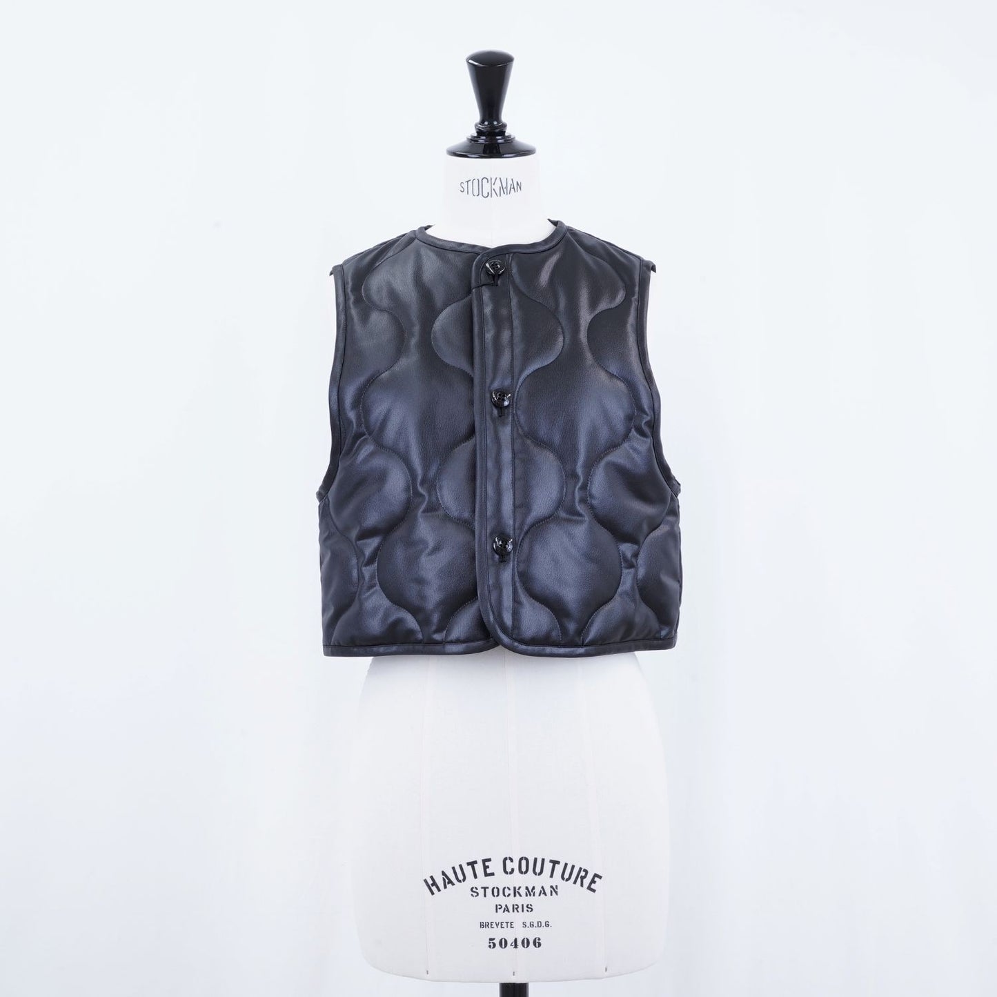 
                  
                    FAUX LEATHER QUILTED CROPPED VEST
                  
                