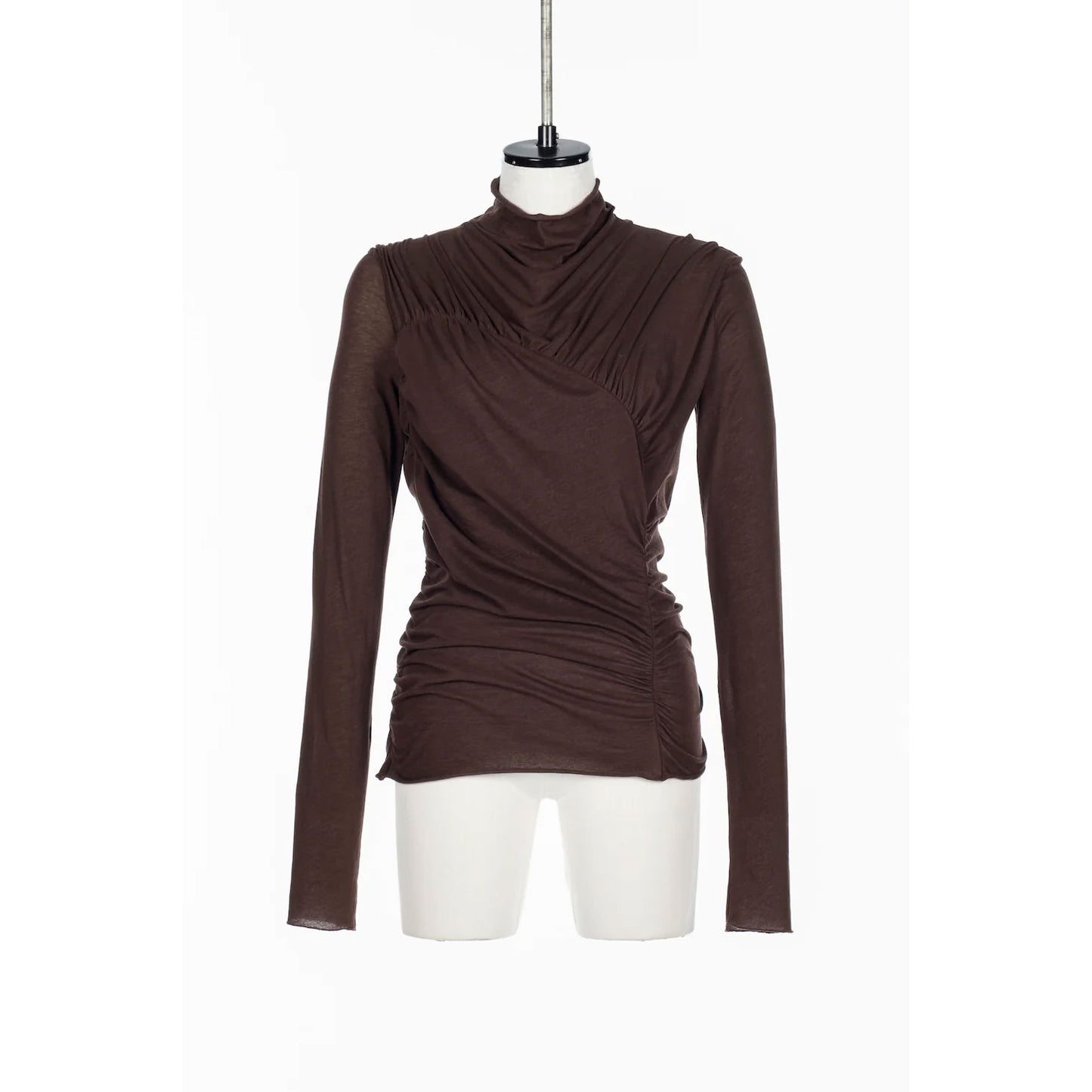 
                  
                    SHEER JERSEY ASYMMETRIC GATHERED TOP
                  
                