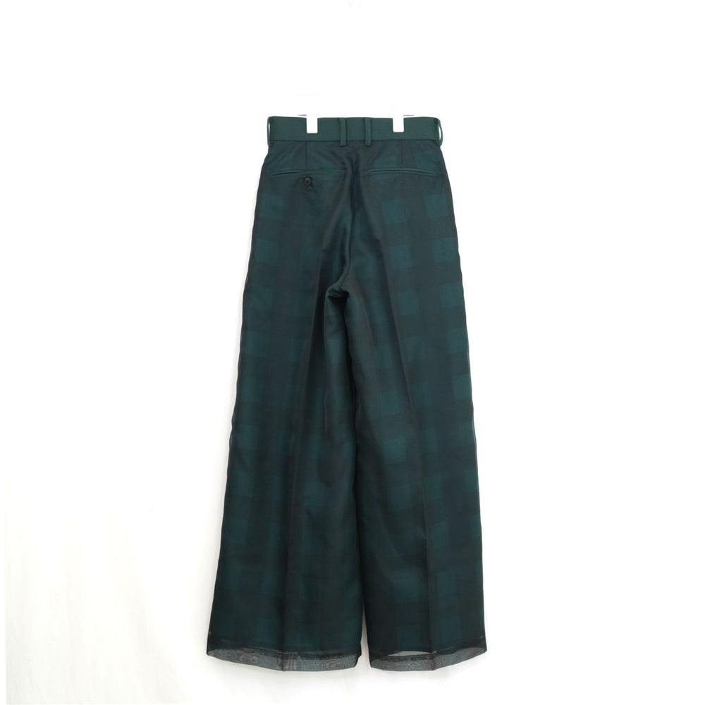 
                  
                    SHEER PLAID WIDE PANTS-C/BROWN-
                  
                