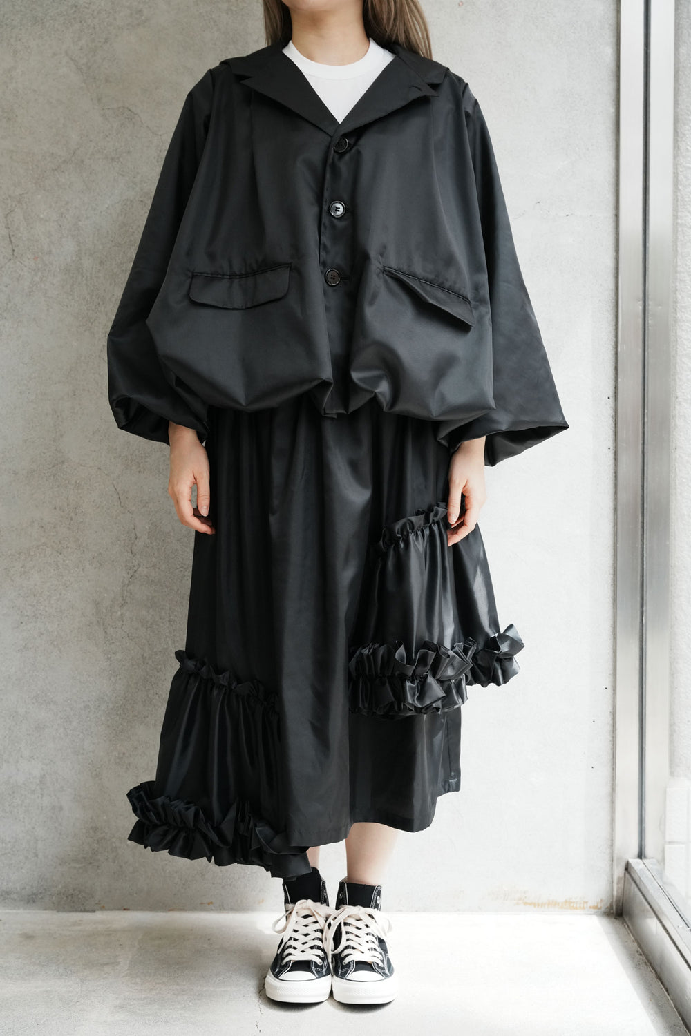 バルーンフーディジャケット-BLACK- – OBLIGE