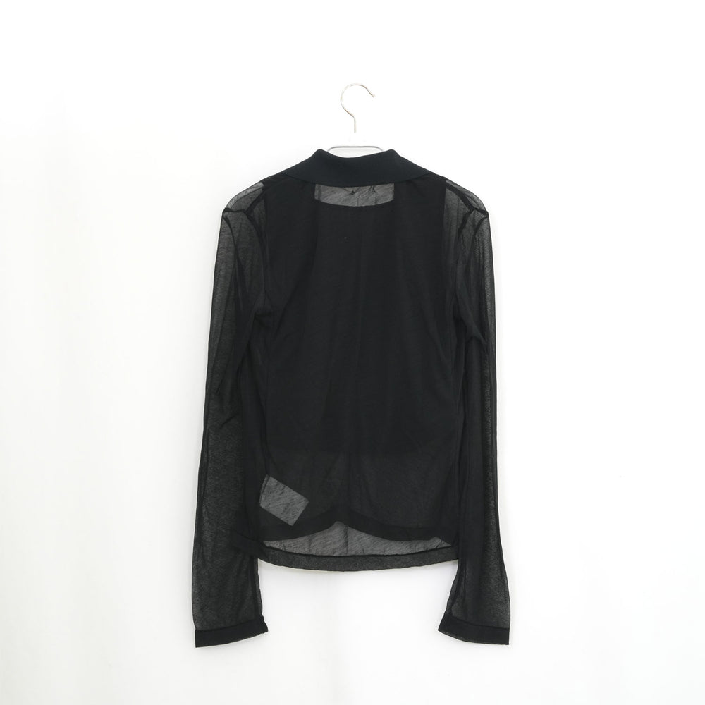 
                  
                    SHEER LAYERED POLO-BLACK-
                  
                