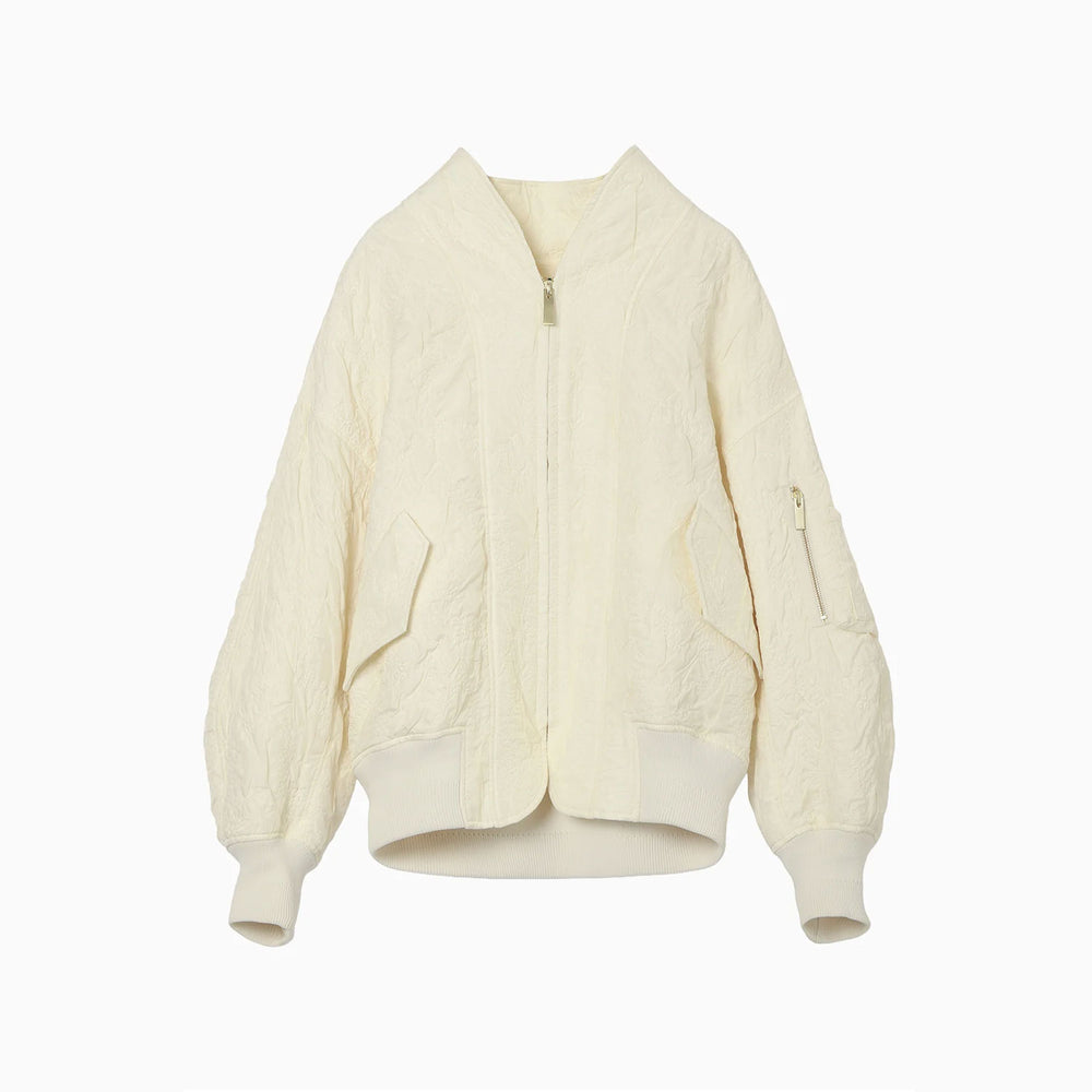 Floral Jacquard Triple Cloth Jacket -ecru-