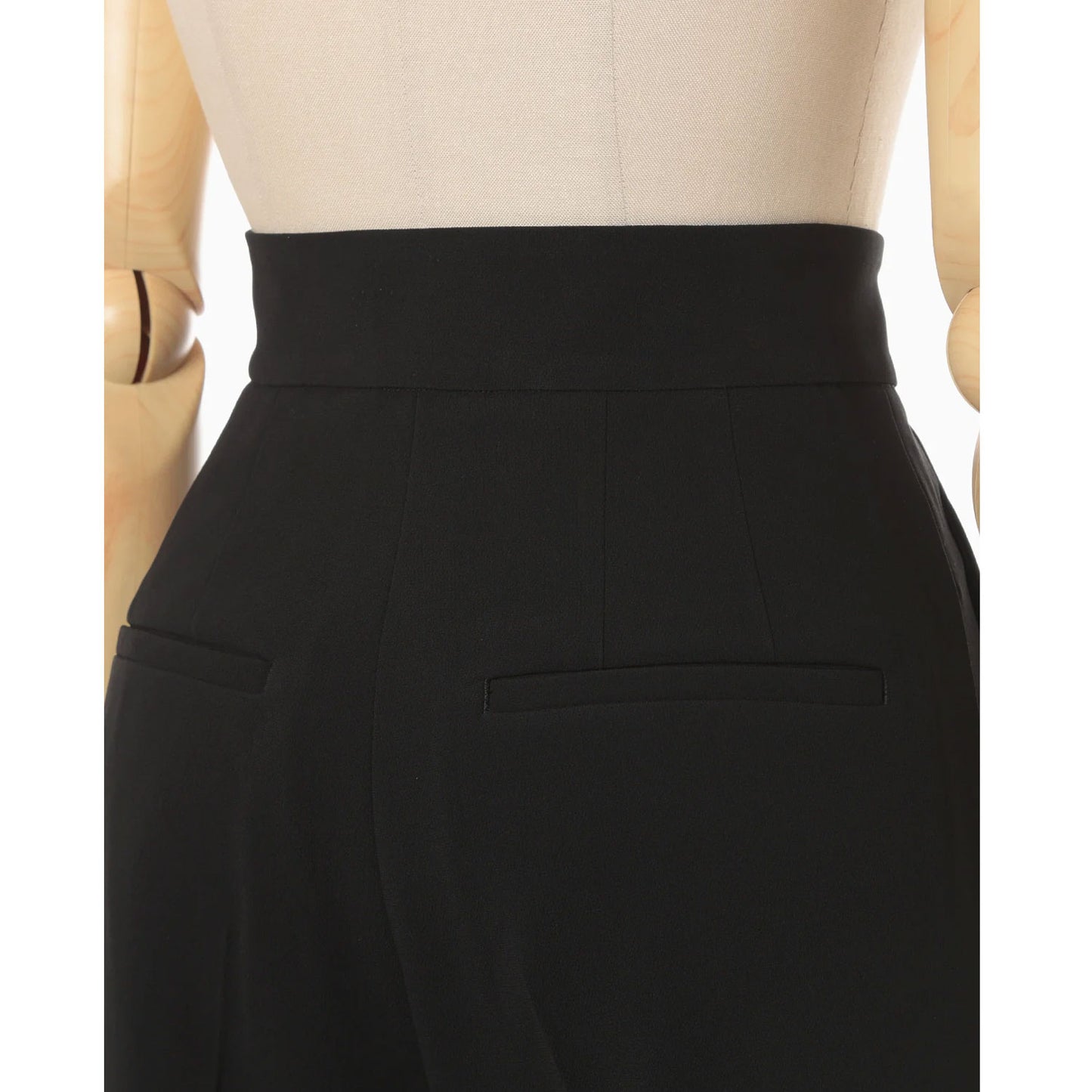 
                  
                    Acetate Polyester High Waisted Center Creased Suit Trousers - black
                  
                