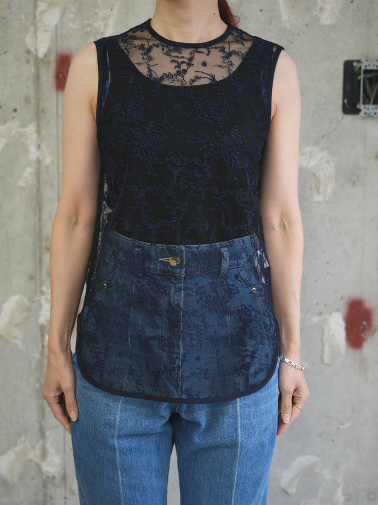 
                  
                    Floral Lace Sleeveless Top
                  
                