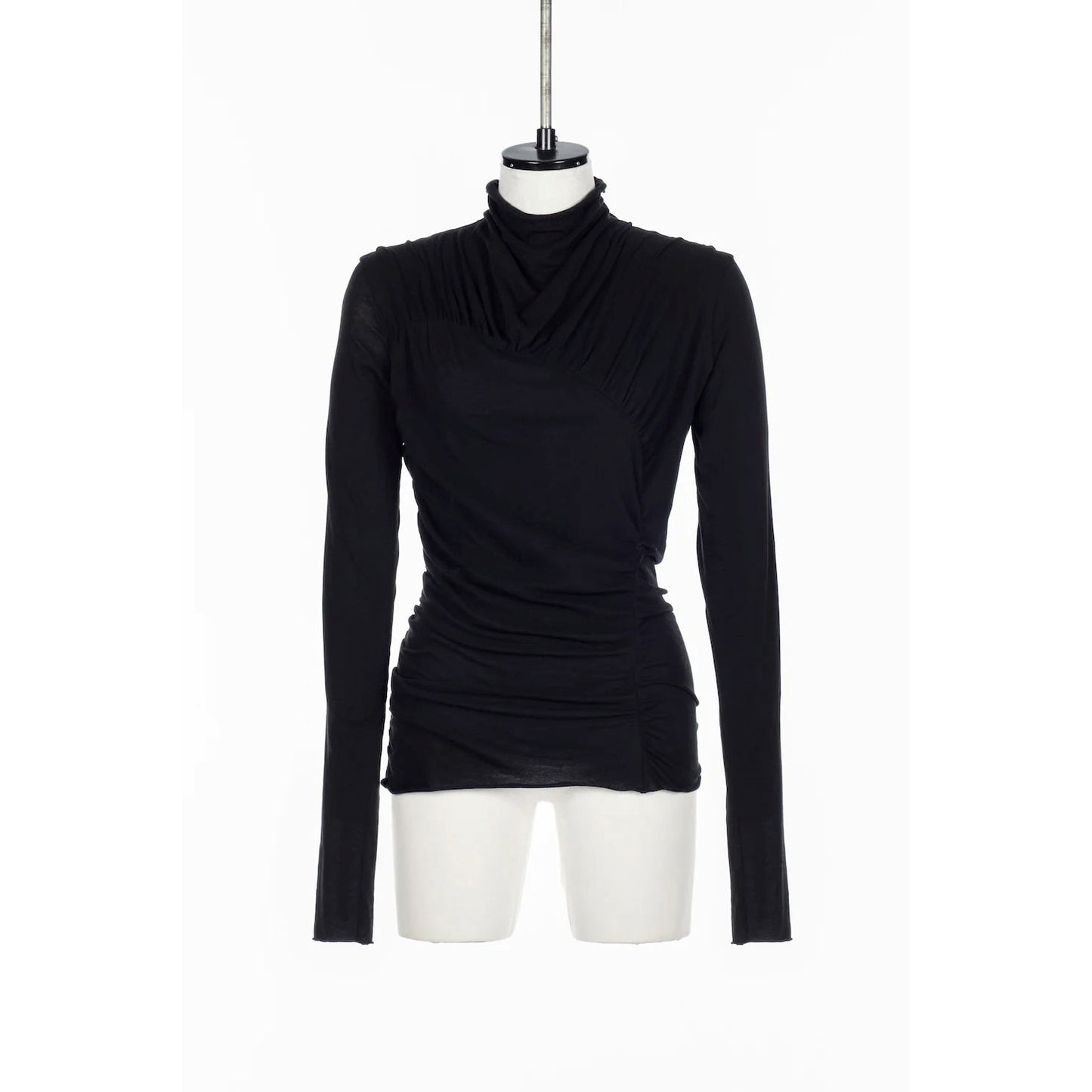 
                  
                    SHEER JERSEY ASYMMETRIC GATHERED TOP
                  
                
