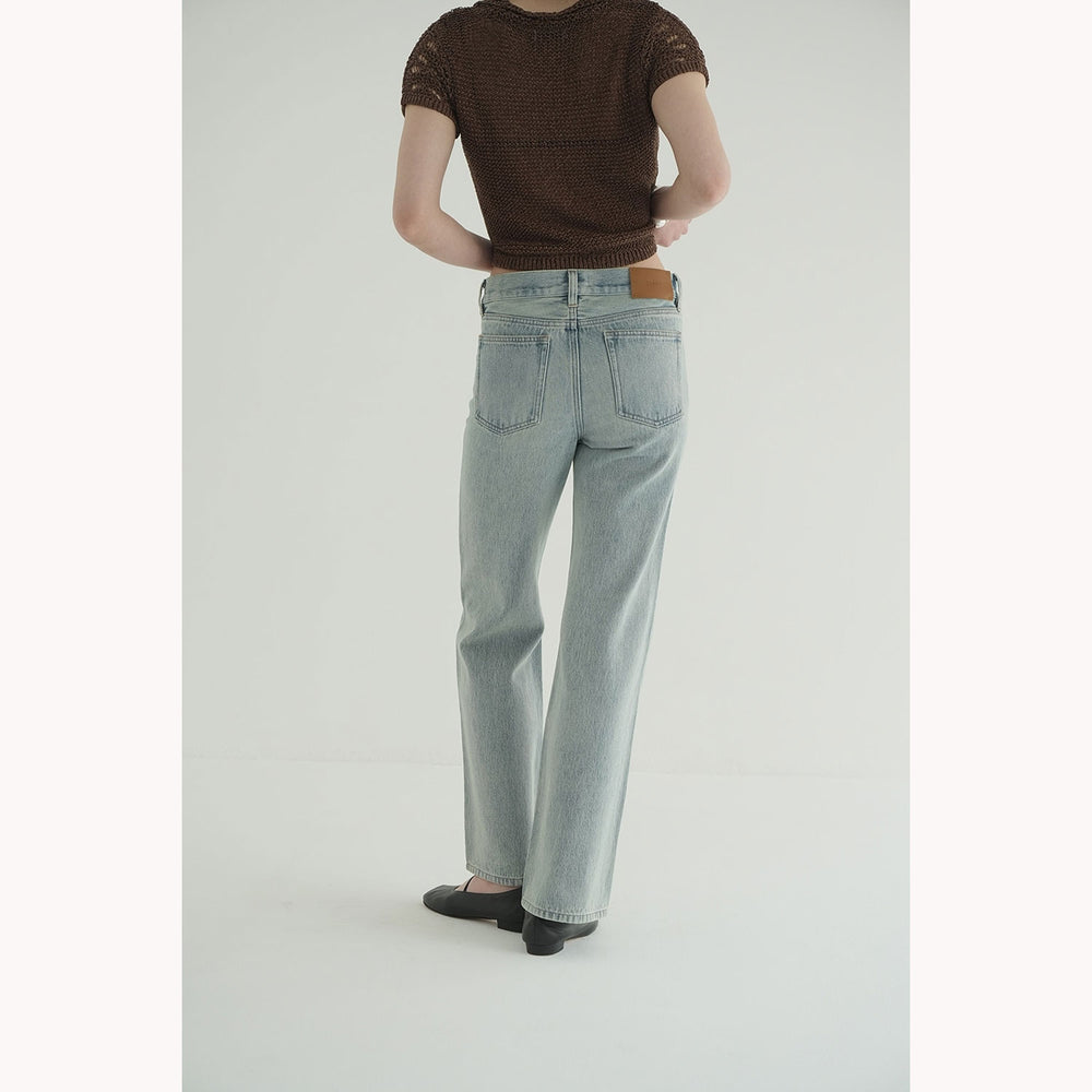 LOW WAIST SLIM DENIM PANTS -ICE BLUE- – OBLIGE