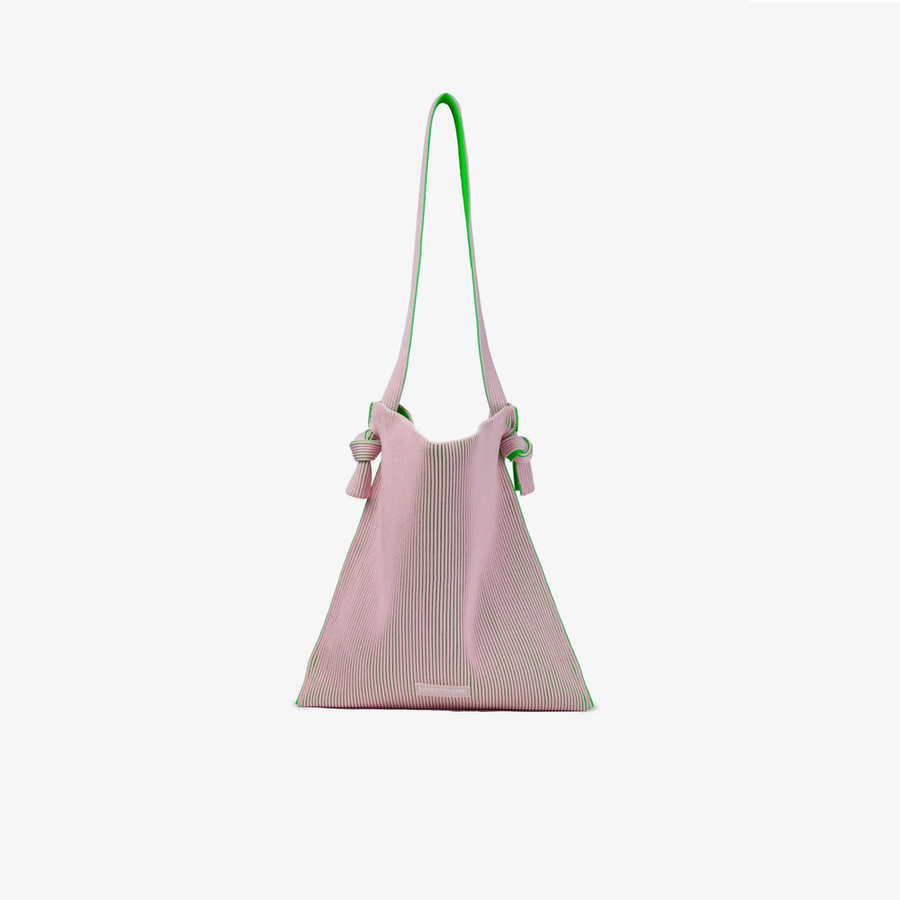 KASANE REVERSIBLE MUSUBI TOTE -LIGHT PINK×NEON GREEN-