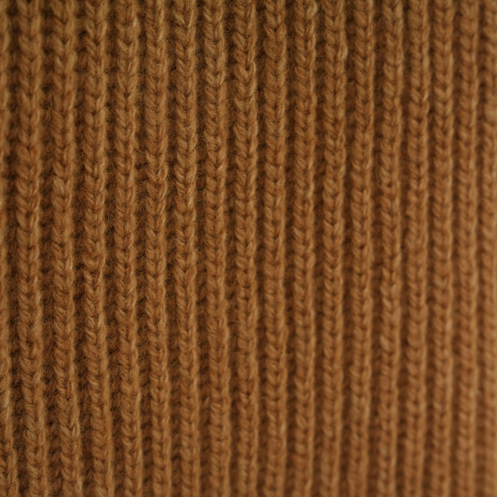 
                  
                    RIBBED KNIT WOOL VEST-CAMEL-
                  
                