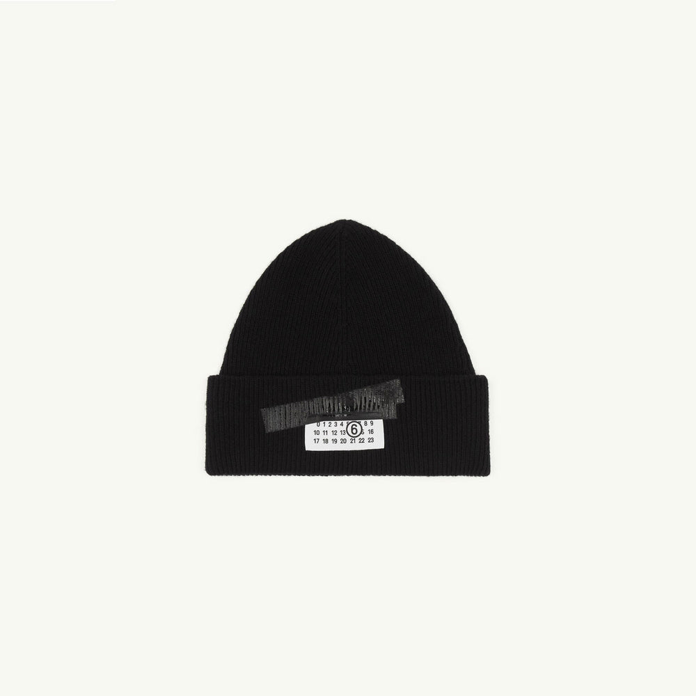 Tape wool-blend beanie