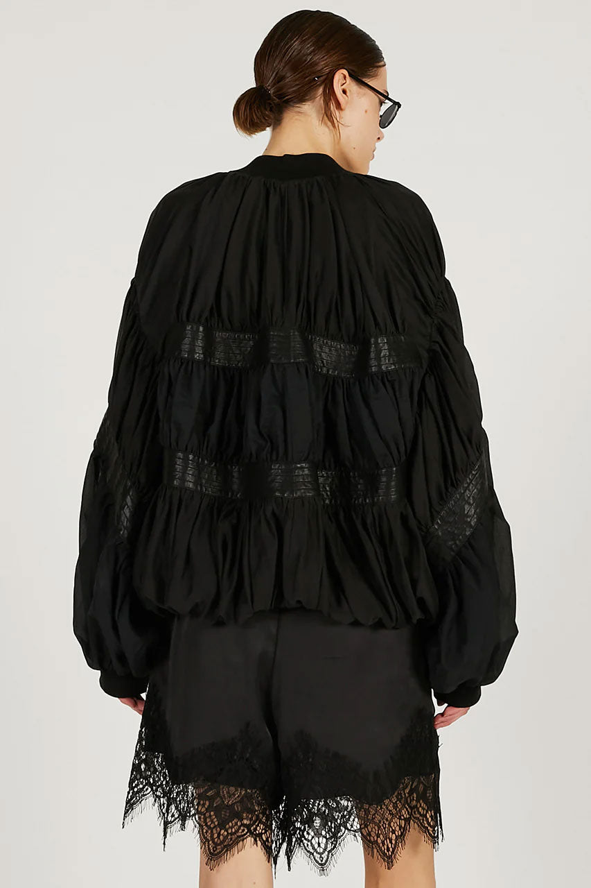 
                  
                    Shear Volume Blouson-Black-
                  
                