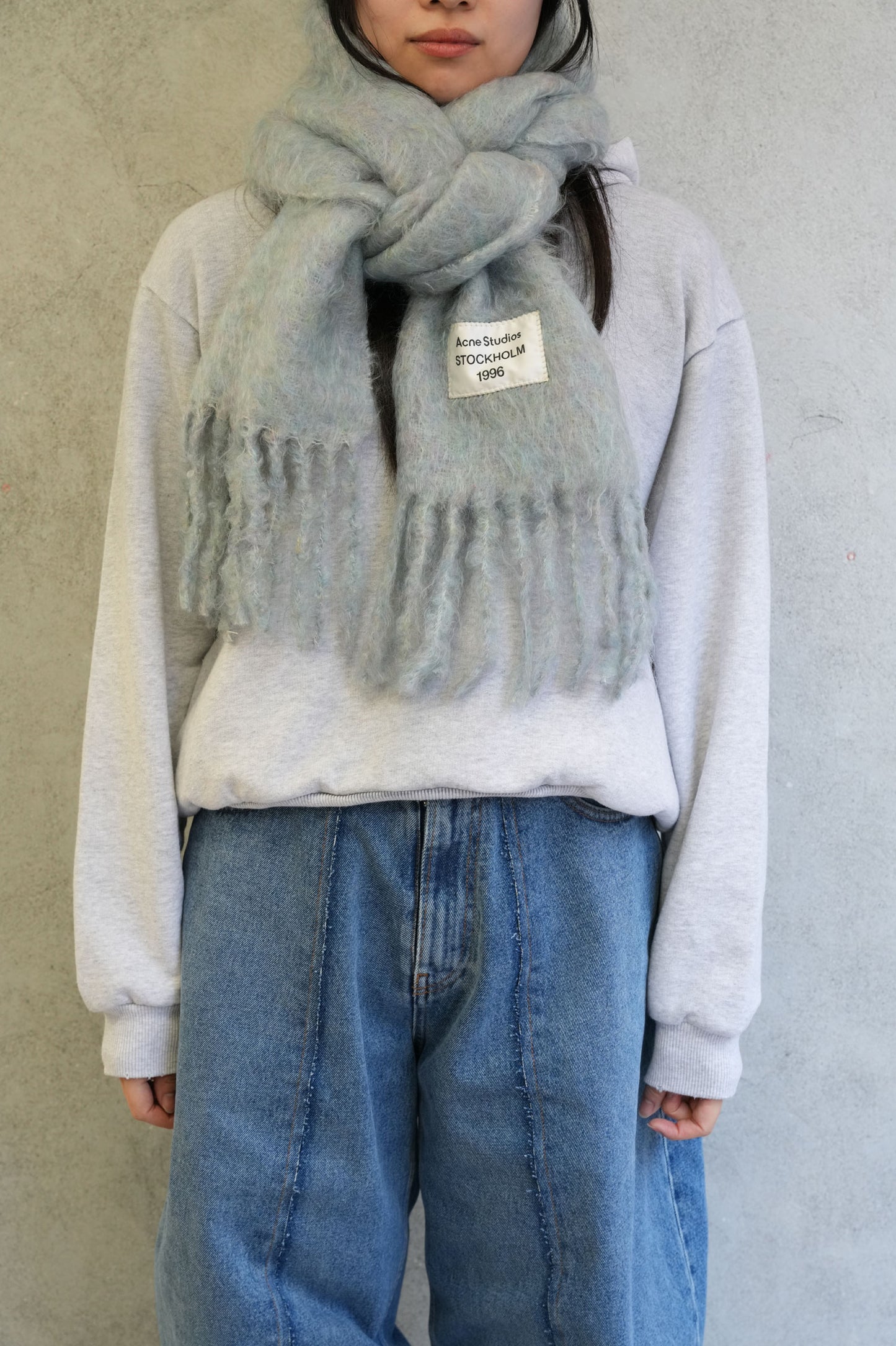 
                  
                    Logo wool scarf -Light Blue Melange-
                  
                